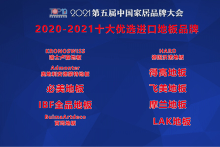 2020-2021摩蘭地板蟬聯“十大優選進口地板品牌”